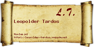 Leopolder Tardos névjegykártya